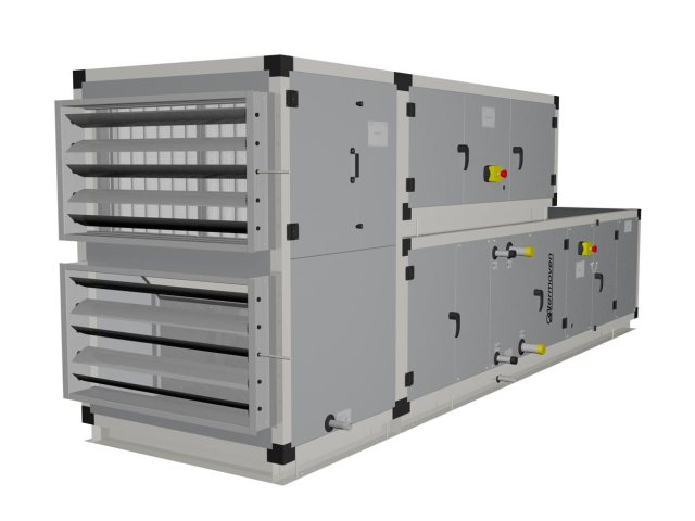 Infografía climatizador mod. 2010. Vista exterior frontal izquierda.