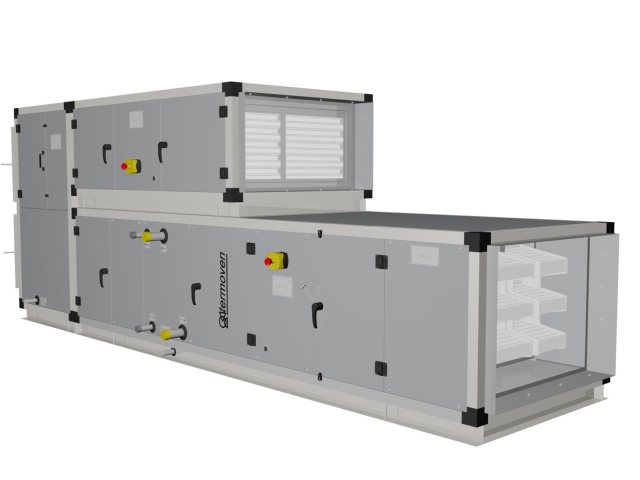 Infografía climatizador mod. 2010. Vista exterior frontal derecha.