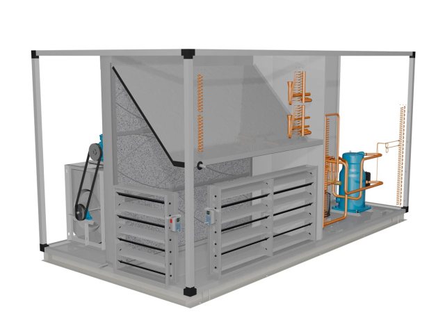 Infografía climatizador mod. TAC-2-100-2. Vista interior trasera izquierda.