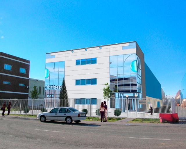 Infografía de nave industrial Equin. Vista derecha