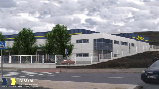 Vista derecha Nave industrial Azkar