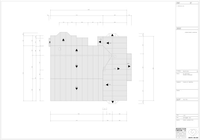 Arquitectura. Planta de cubierta